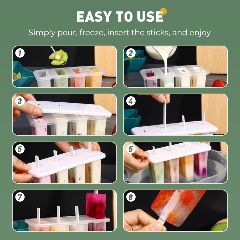 BowLift | Ice pop mold with 4 cavities, lid and sticks
