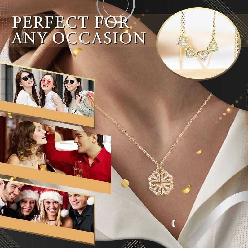 BowLift | Heart-shaped necklace with four leaves