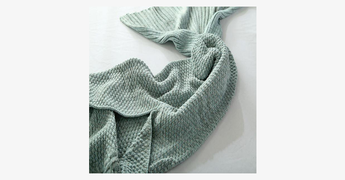 BowLift | Cozy Cotton Knit Mermaid Tail Blanket
