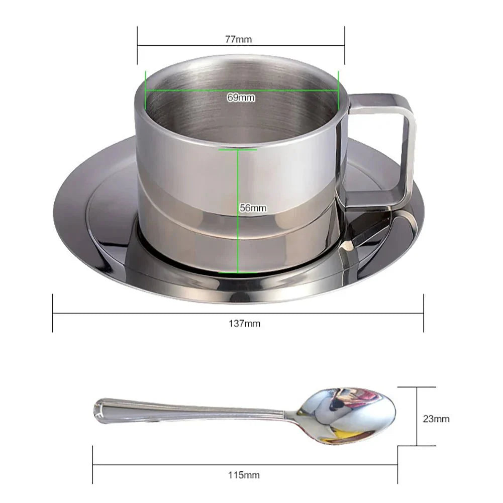 BowLift | Three-Piece Stainless Steel Coffee Cup Set