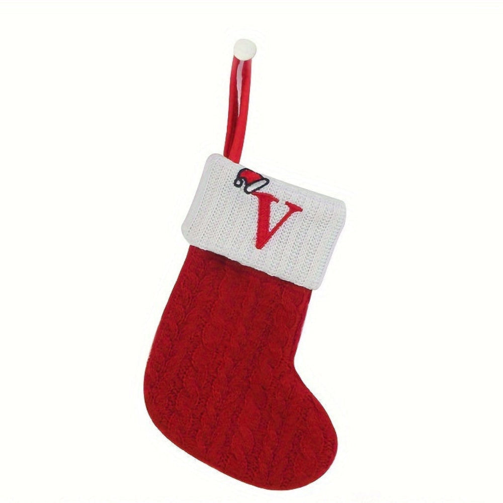 BowLift | Christmas Stocking Knit Monogram Alphabet Decorative Holiday Sock