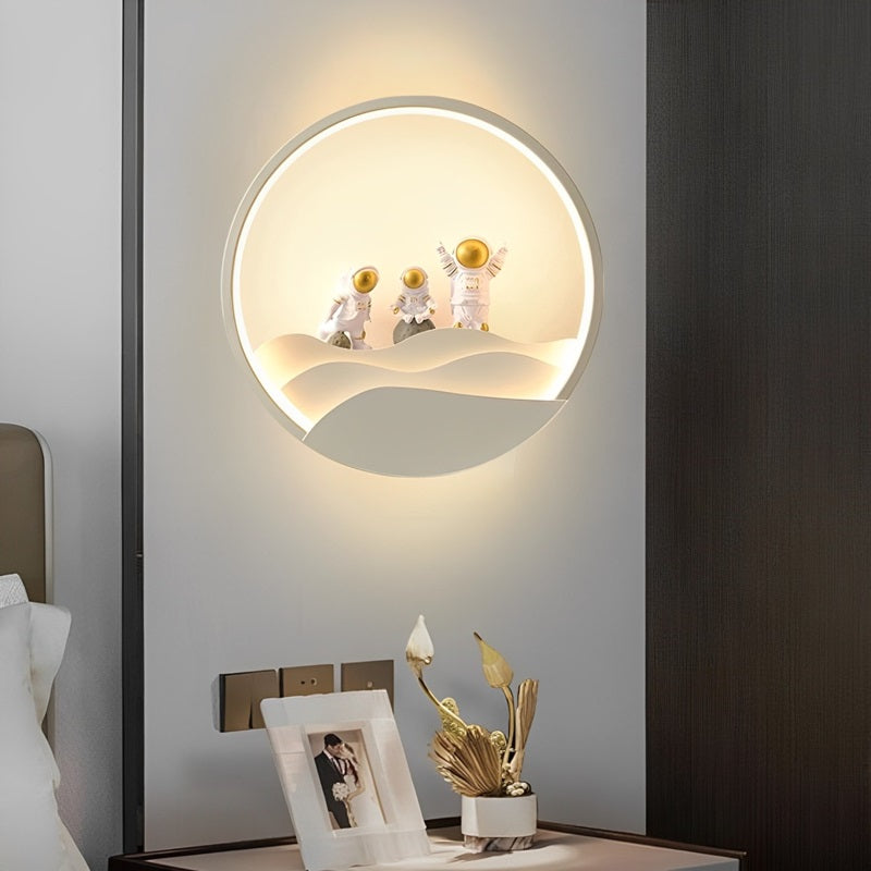 BowLift | Astronaut Wall Lamp with TriColor LED Light - 11" x 11"