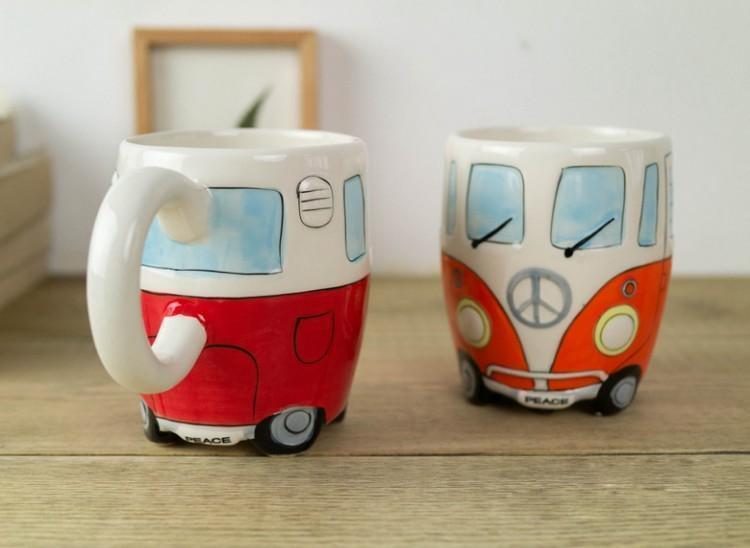 BowLift | GroovyCup Camperbus Mug – Retro Ceramic Coffee Mug 330ml