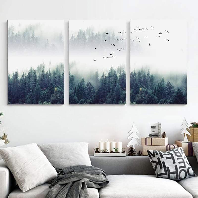 BowLift | 3-piece Nordic Forest Landscape Wall Art