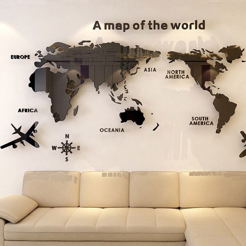 BowLift | 3D World Map Wall Sticker