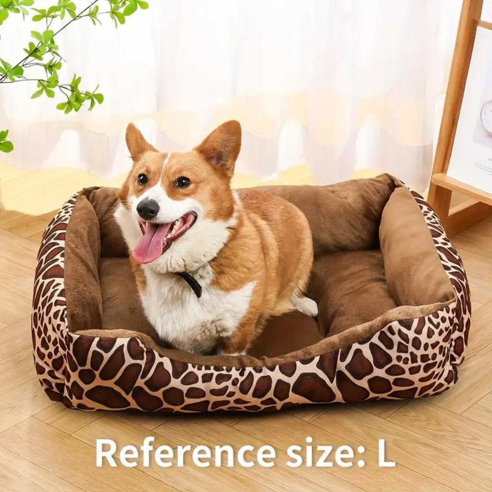 WildComfort • Plush Leopard Print Bed - Dog Bed - BowLift