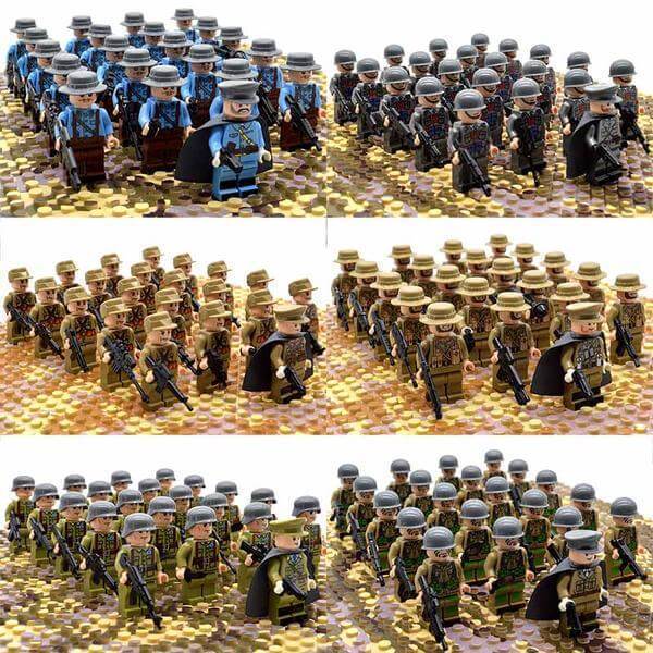 BowLift | 21PCs/set WWII Army Military Building Blocks German France Italy Japan Britain