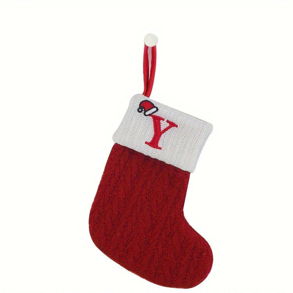 BowLift | Christmas Stocking Knit Monogram Alphabet Decorative Holiday Sock