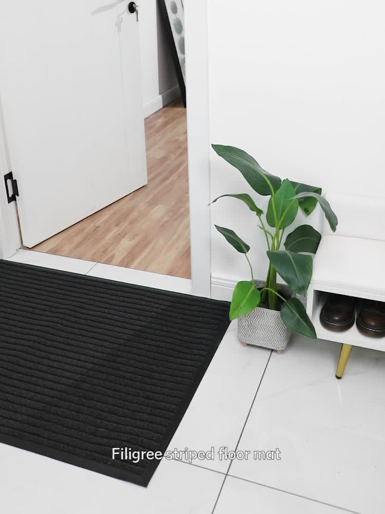 BowLift | All-Season Weatherproof Doormat – Abrasion-Resistant Striped Doormat, Non-Slip, Stain and Fade Resistant, Low Profile Mat for Indoor and Outdoor