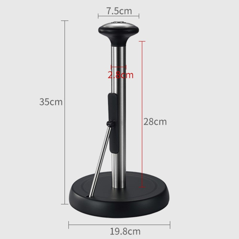 BowLift | Paper Towel Holder, with Simple Tear Design, Adjustable Rod, Spring-Activated Arm & Non-slip Base, for Kitchen & Bathroom