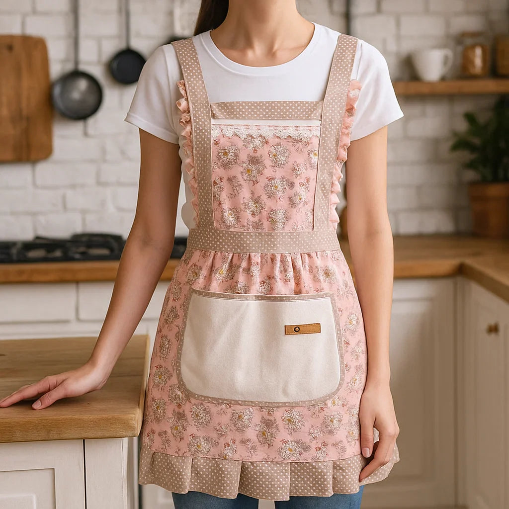 BowLift | Cotton Kitchen Apron Floral Cooking