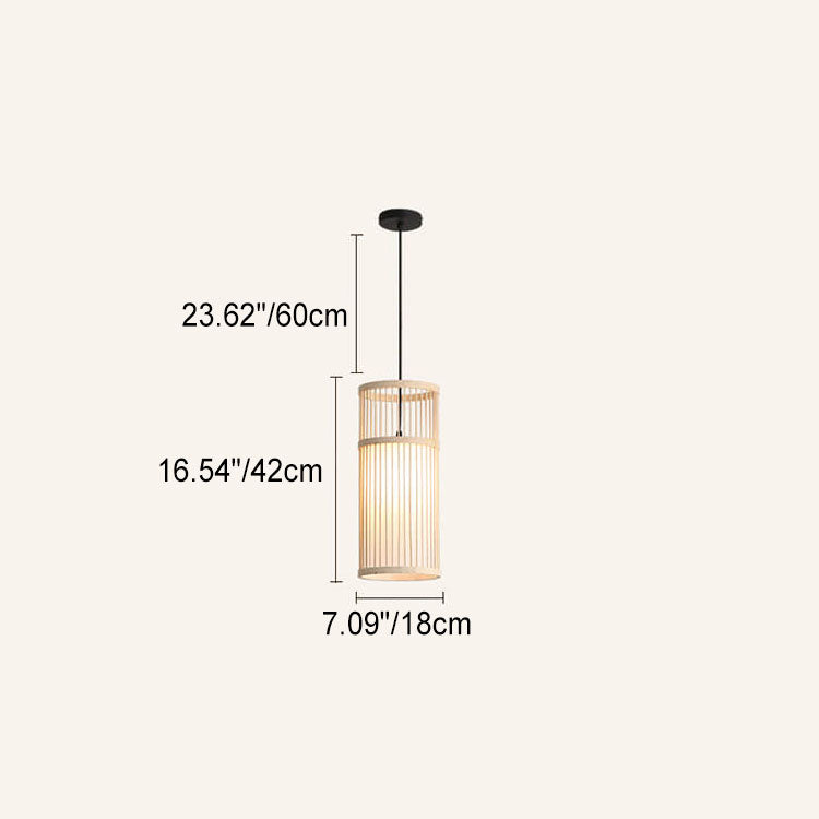 BowLift | Bambora Zen Pendant Light | Handwoven Bamboo Lantern | Japanese Design | Natural Elegance
