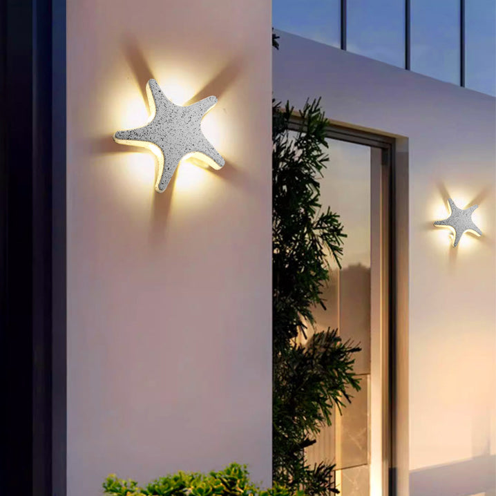 BowLift | Contemporary Simplicity Aluminum Starfish Design LED Waterproof Wall Lantern Lamp for Outdoor Terrace