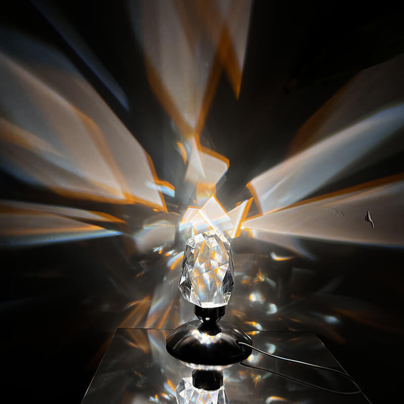 BowLift | LuxorLite Diamond Crystal LED Table Lamp | Luxurious Mood Light | 3 or 16 Color Change | Wireless Night Light