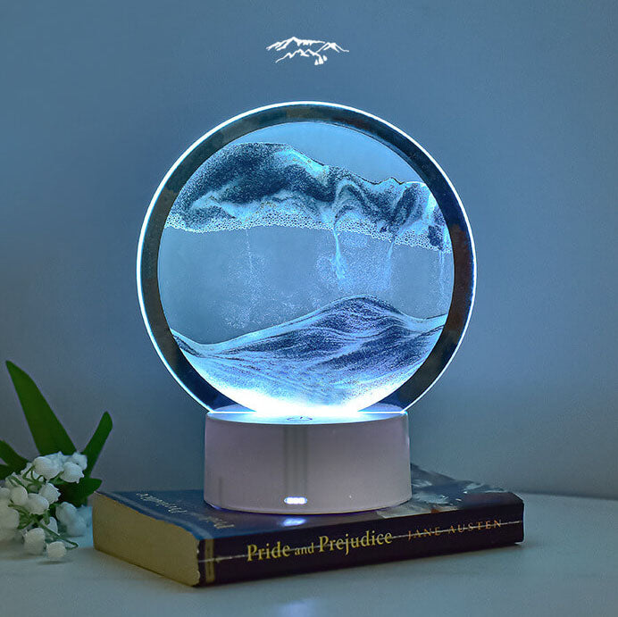 BowLift | Creative Round Hourglass Quicksand 3D LED Night Light Table Lamp