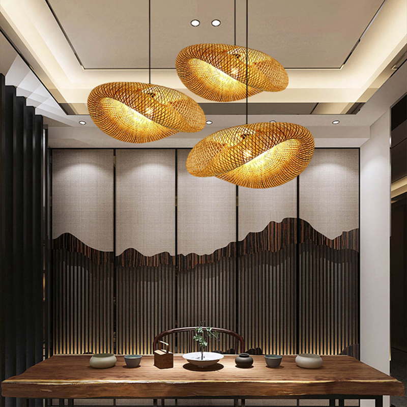 BowLift | Rattan Woven Bamboo - Pendant Light - Led - Light