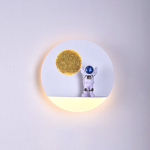 BowLift | Contemporary Creative Iron Resin Round Astronaut LED Wall Light Lamp for Bedroom