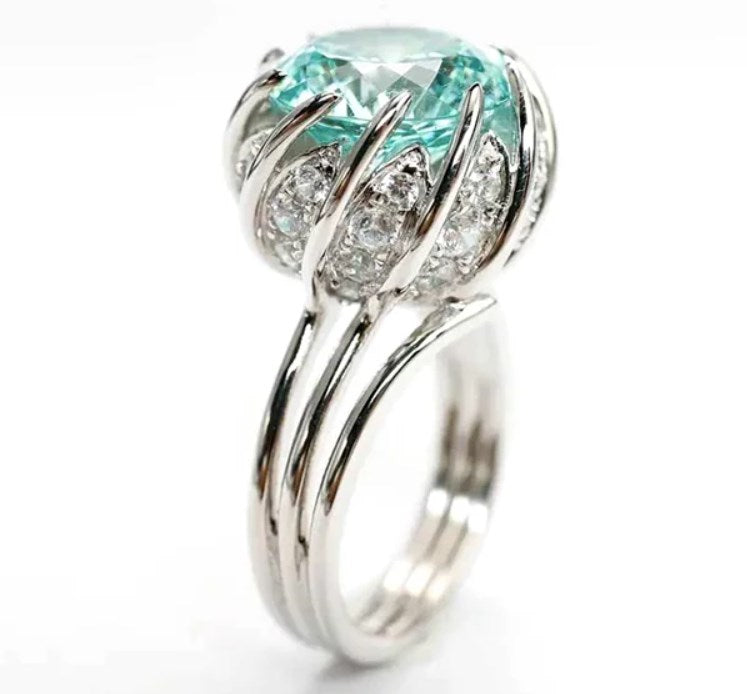 BowLift | 6 Carat Paraiba Blue-green Lotus Diamond Ring