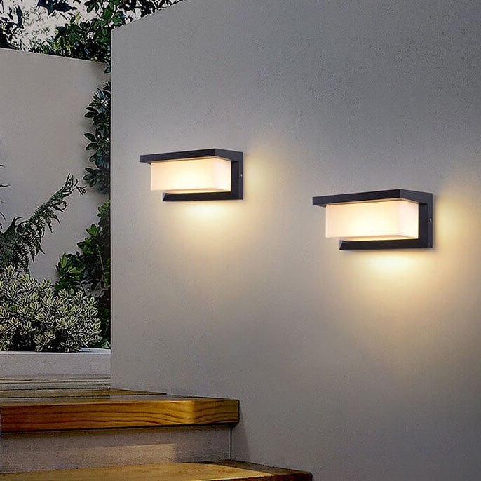 BowLift | Modern Minimalist Solar Rectangle PC LED Outdoor Wall Light Lamp For Outdoor Patio