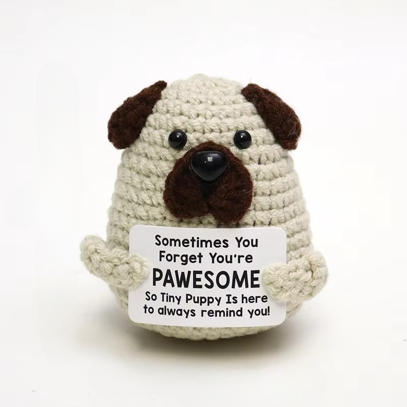 BowLift | Charming Handmade Crochet Hedgehog Doll with Positivity Affirmation Card