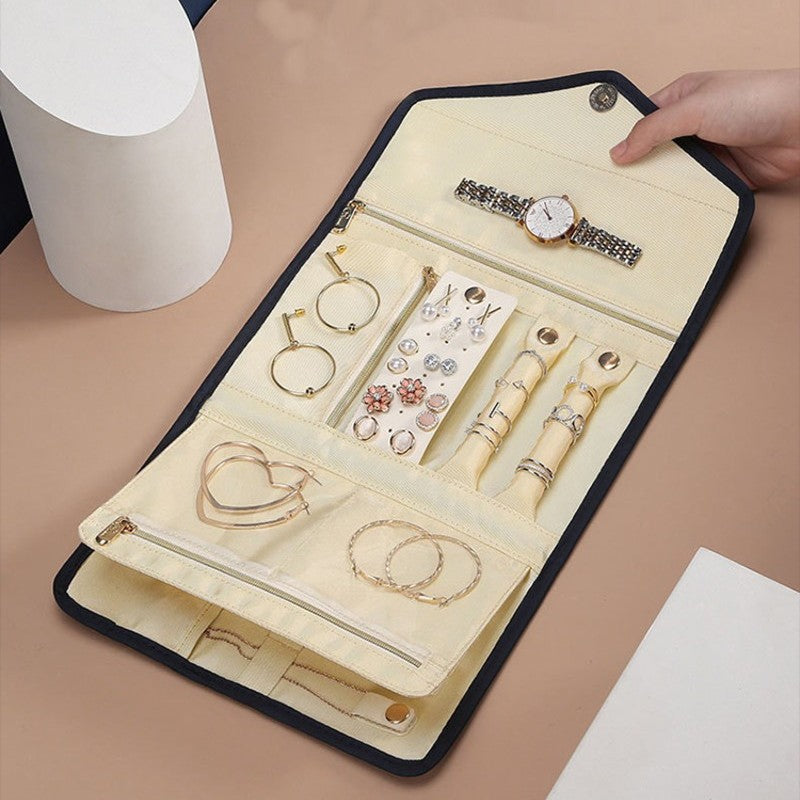 BowLift | Foldable Jewelry Storage Bag, Roll Up Organizer Pouch, for Necklaces, Earrings, Bracelets, Rings, Chains, Brooches and More