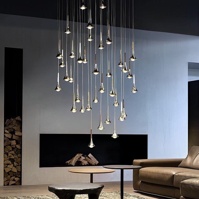 BowLift | CascadeLight - Water Drop LED Pendant for Staircases
