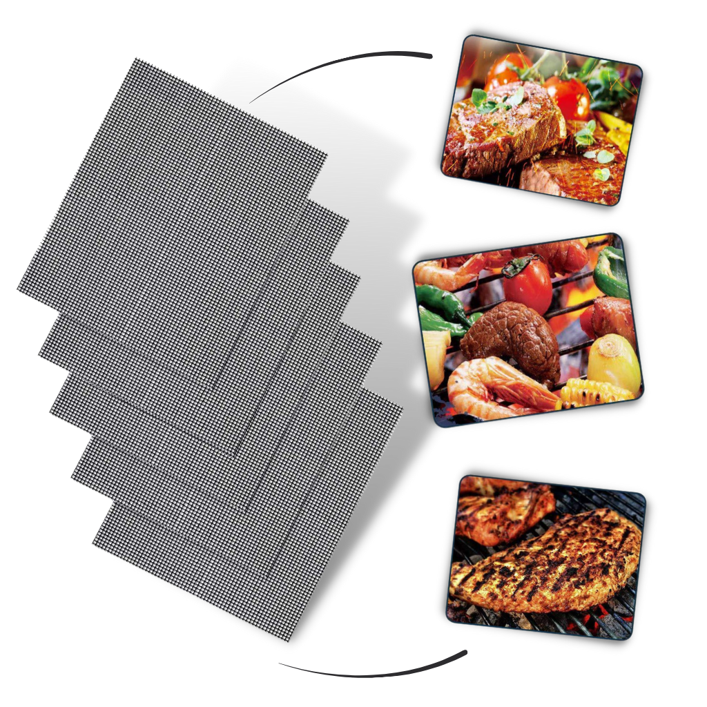 BowLift | Teflon Non-stick BBQ Grill Mesh Mat for reusable cleaning