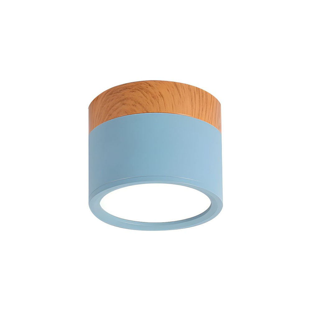 BowLift | Ceiling Light with Pink Flush Wood Finish