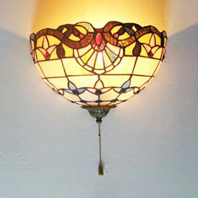 BowLift | Victorian Reaction Wall Lamp Lighting Whole Glass 1 Bulb Wall Lighting with Pull Chain