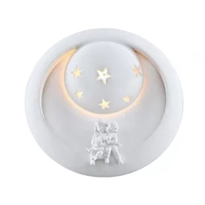BowLift | Romantic White Wall Lamp Star Resin Wall Light with Small Children for the Children's Room