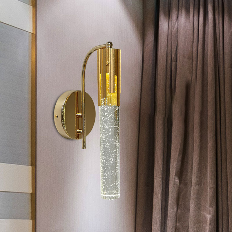 BowLift | Crystal Gold Wall Mounted Lamp Tube LED Contemporary Wall Light for Living Room
