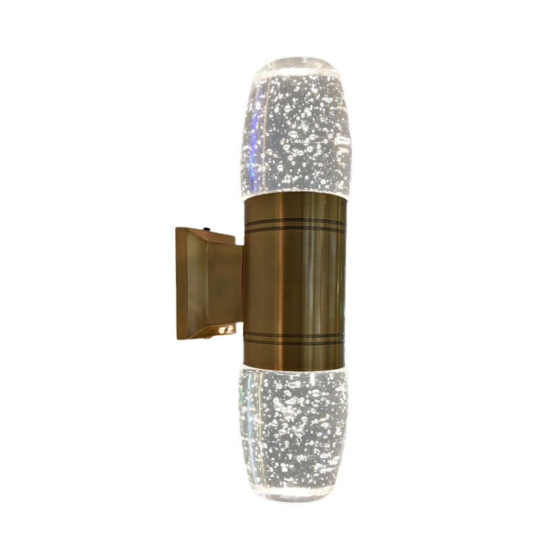 BowLift | Tube Wall Sconce Modern LED Crystal Wall Light in Brass for the Bedroom