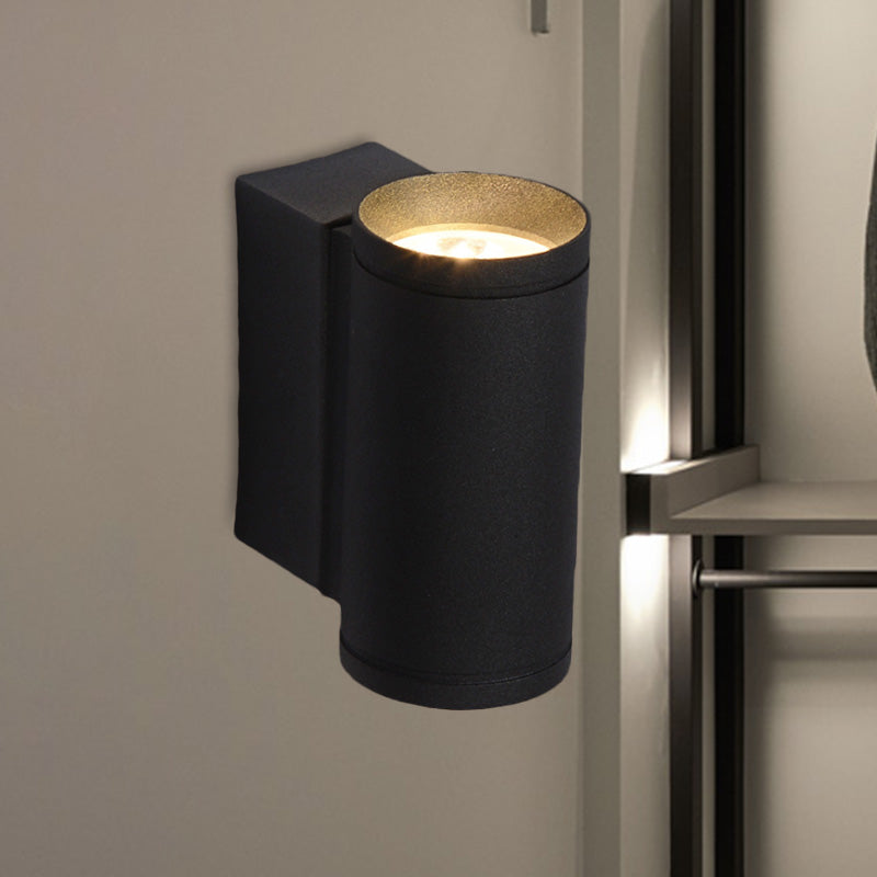 BowLift | Tubular Metal Wall Mounted Lamp Minimalist Black Up and Down LED Wall Light Light in Blue/Red/Green Light