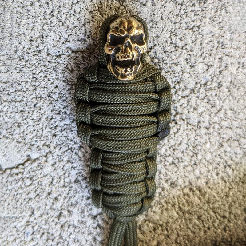 BowLift | Paracord Keychain Mummy Brass Skull