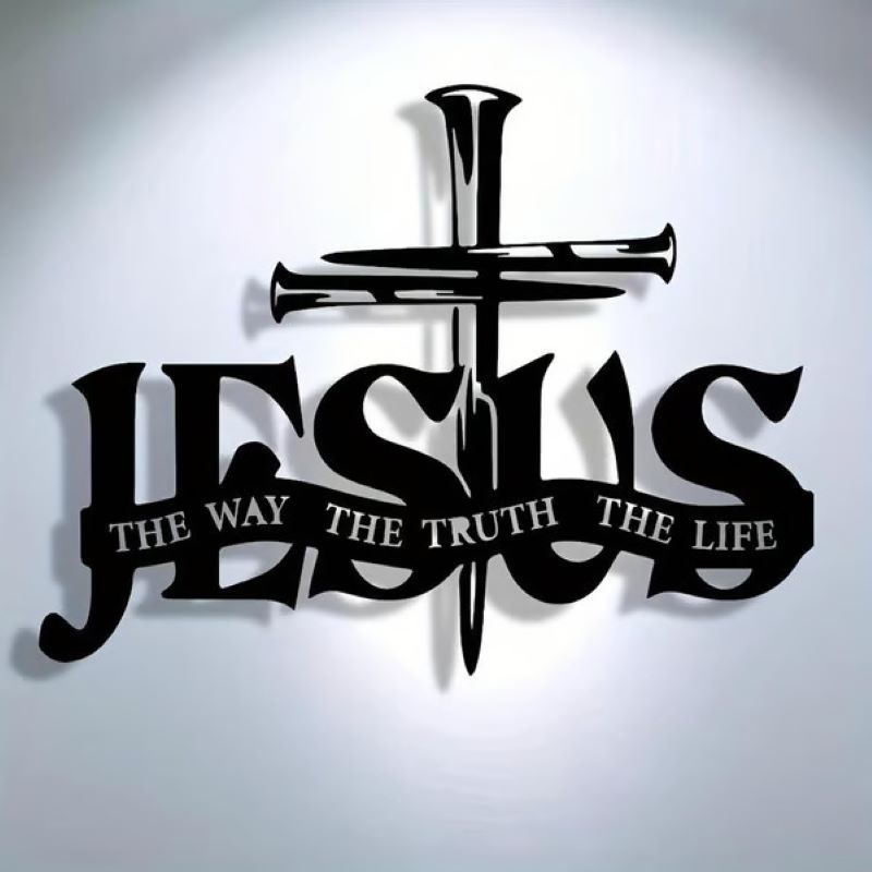 BowLift | Jesus and cross metal silhouette wall decoration