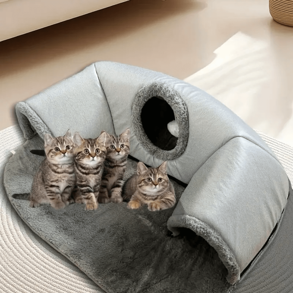 KittyPlay 3-in-1 Cat Tunnel Bed