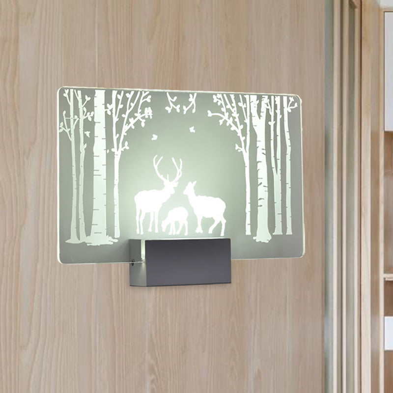 BowLift | Artistry LED Wall Light Clear Coconut Tree/Moose Wall Mount Wall Lamp with Aluminum Shade for Bedroom