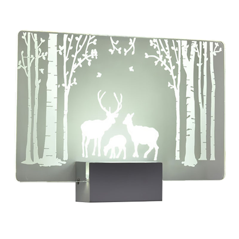 BowLift | Artistry LED Wall Light Clear Coconut Tree/Moose Wall Mount Wall Lamp with Aluminum Shade for Bedroom