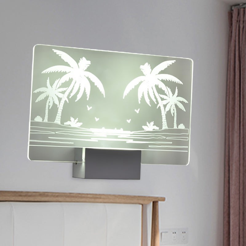 BowLift | Artistry LED Wall Light Clear Coconut Tree/Moose Wall Mount Wall Lamp with Aluminum Shade for Bedroom