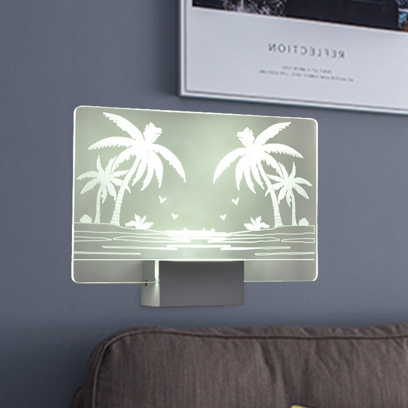 BowLift | Artistry LED Wall Light Clear Coconut Tree/Moose Wall Mount Wall Lamp with Aluminum Shade for Bedroom