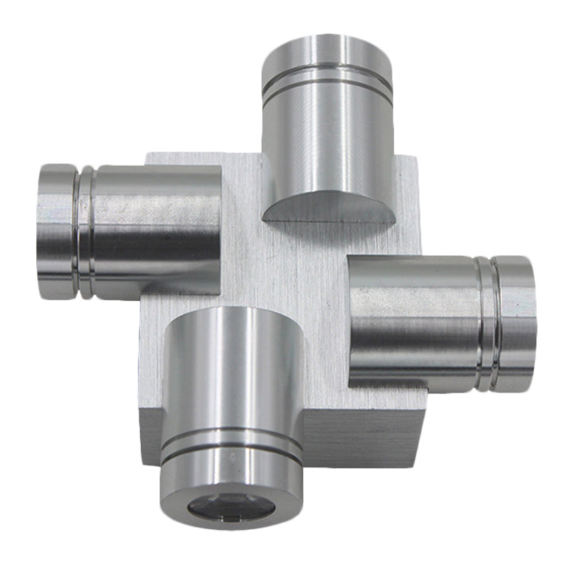 BowLift | Cross Aluminium Wall Lamp Contemporary Silver LED Sconce Light in Yellow/Pink/Purple Light