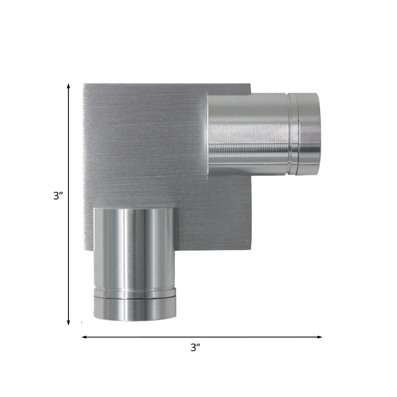BowLift | Tube 2-sided Wall Lamp Modern Aluminum Brushed Silver LED Wall Light in Yellow/Red/Blue Light for Nightstand