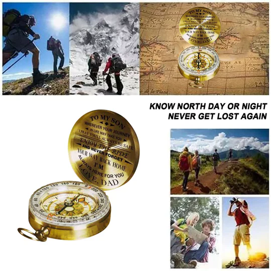 BowLift | Dad To Son - Enjoy The Ride - Compass Lettering Multi-Function Compass