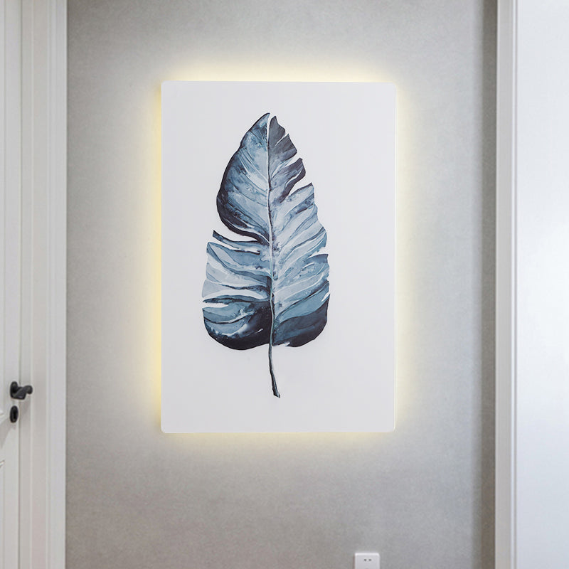 BowLift | White Rectangle Banana Leaf Wall Lamp Nordic Style LED Acrylic Wall Light