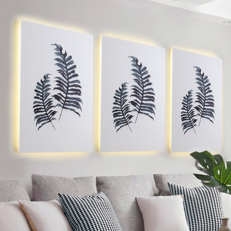 BowLift | White Rectangle Banana Leaf Wall Lamp Nordic Style LED Acrylic Wall Light