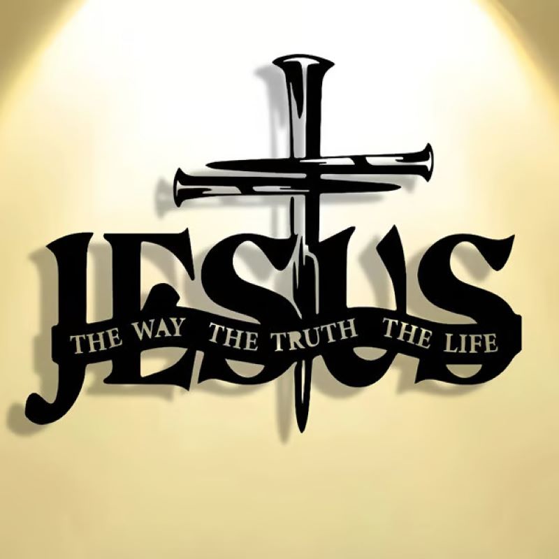 BowLift | Jesus and cross metal silhouette wall decoration