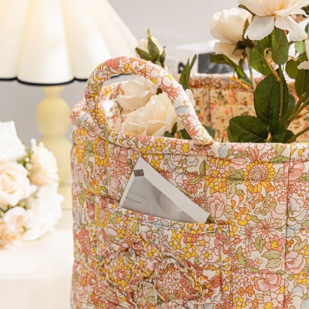 BowLift | Delicate Floral Canvas Storage Basket