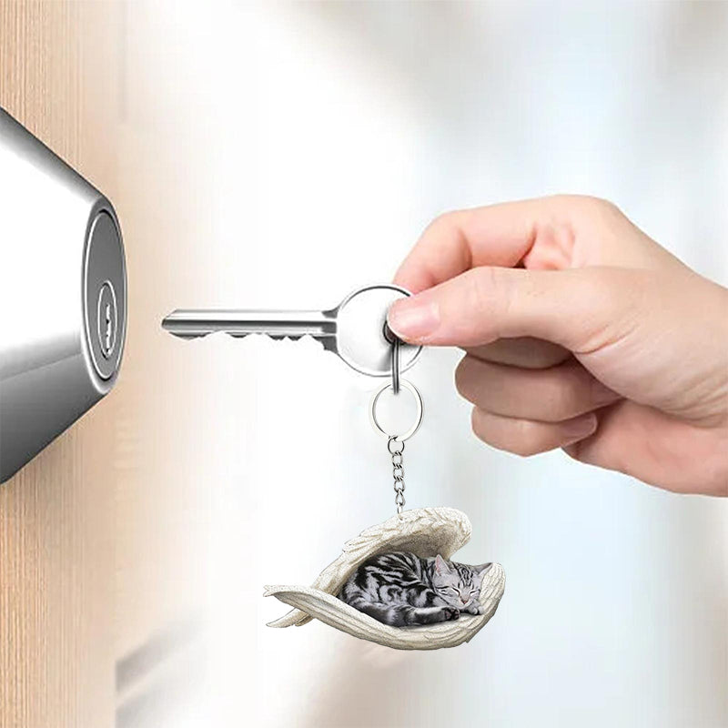 BowLift | Acrylic Cat Angel Keychain