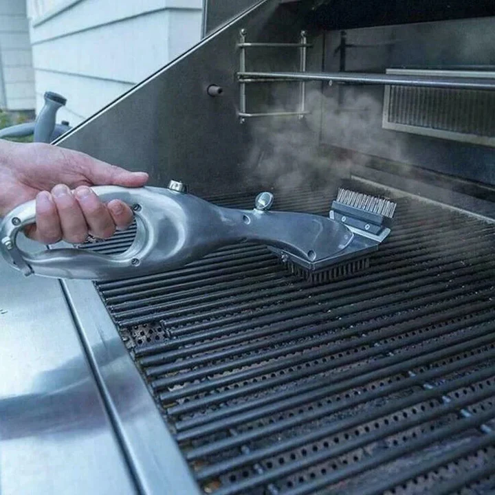 BowLift | Barbecue Grill Outdoor Steam Cleaning Brush BBQ Cleaner Charcoal Scraper