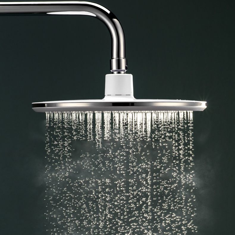 BowLift | White Metal Shower Head Combination Modern Round Fixed Shower Head for the Bathroom